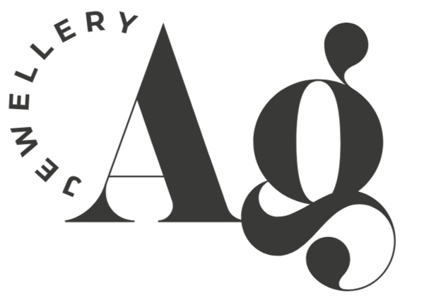 Black and white logo of 'Jewellery' with 'Ag' on a white background